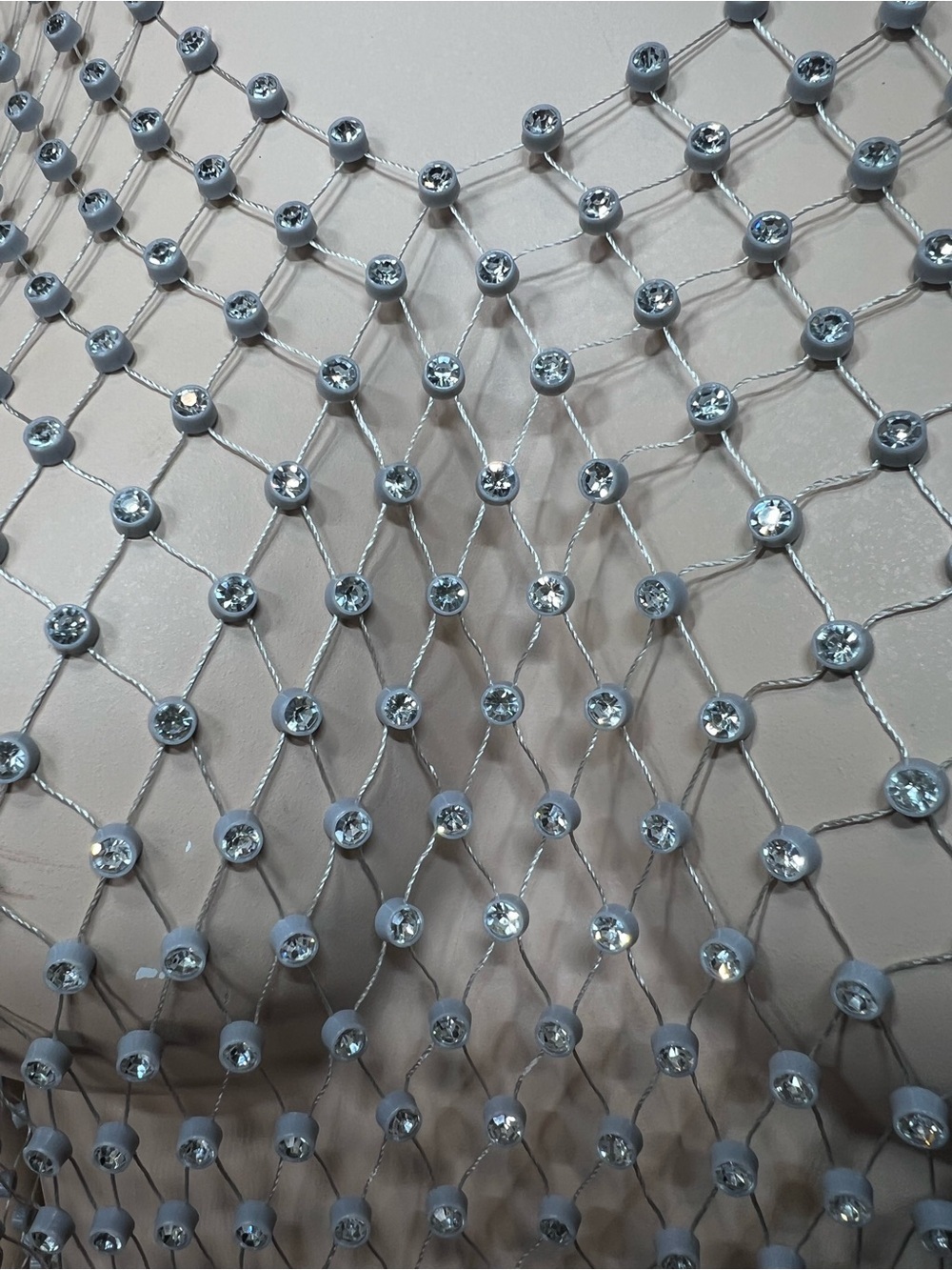 Crystal Mesh Crop Top - Silver - Picture 3 of 8